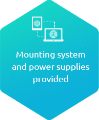 mounting system and power supplies provided